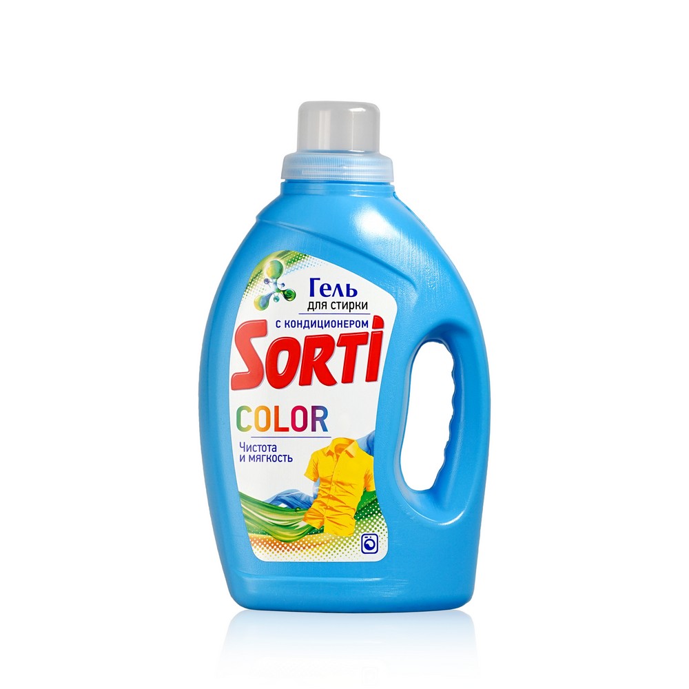Гель для стирки цветного белья Sorti Color чистота и мягкость 1,2л. Фото 1.