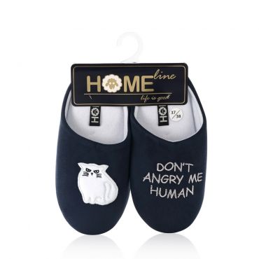 Женские домашние тапочки Home Line Кот Синий р.37-38.