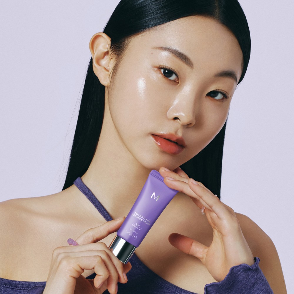 Тональный BB крем для лица Missha M Perfect Cover Serum с антивозрастной сывороткой SPF 50+ 23 20мл. Фото 10.