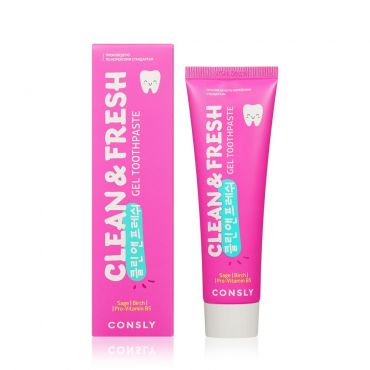 Зубная паста Consly Clean&Fresh с экстрактами шалфея , берёзы и провитамином B5 105г.