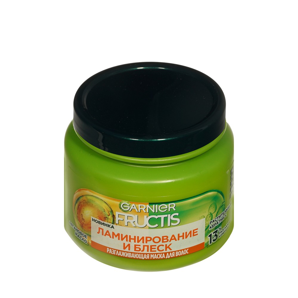 Разглаживающая маска для волос Garnier Fructis Ламинирование и Блеск 320мл. Фото 3.