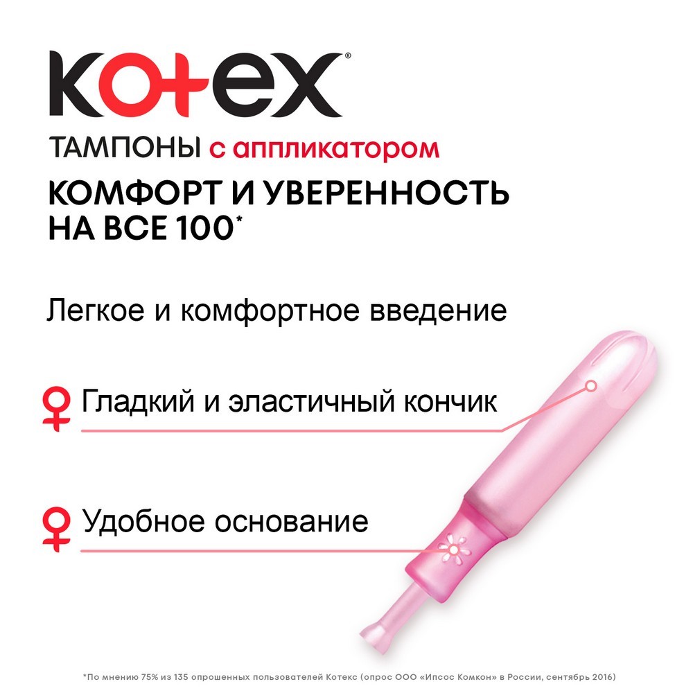 Тампоны Kotex с аппликатором Normal 8шт Вид№3