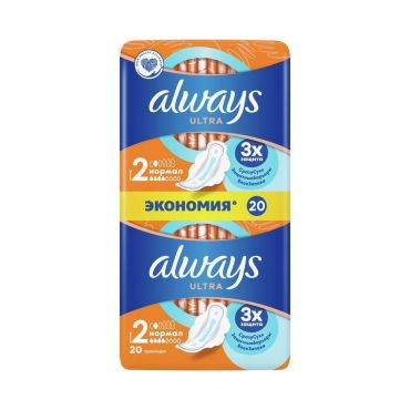 Женские гигиенические прокладки Always Ultra normal plus 20шт.