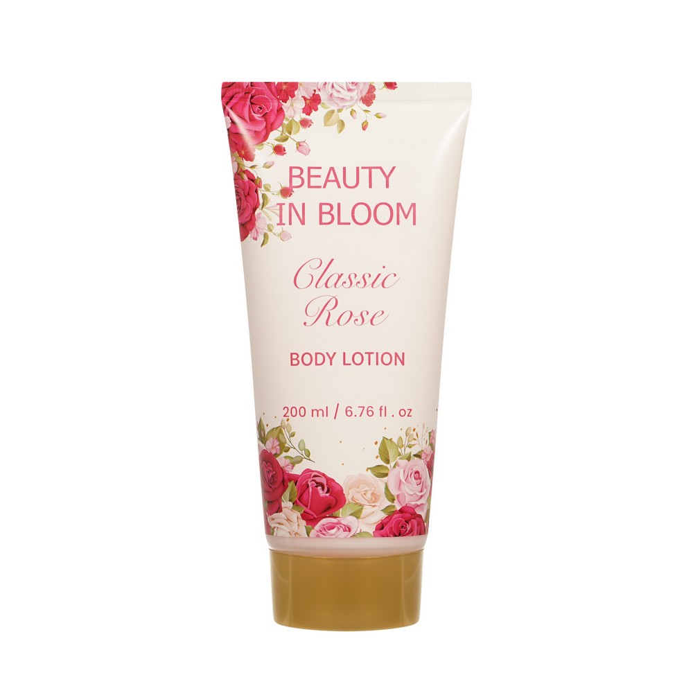 Женский подарочный набор Beauty In Bloom Classic Rose ( гель для душа 200мл + лосьон для тела 200мл + мочалка для тела ). Фото 6.