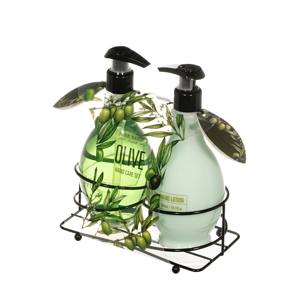 Женский подарочный набор Pure Nature Olive ( жидкое мыло для рук 300мл + крем для рук 300мл ) в ассортименте. Фото 2.