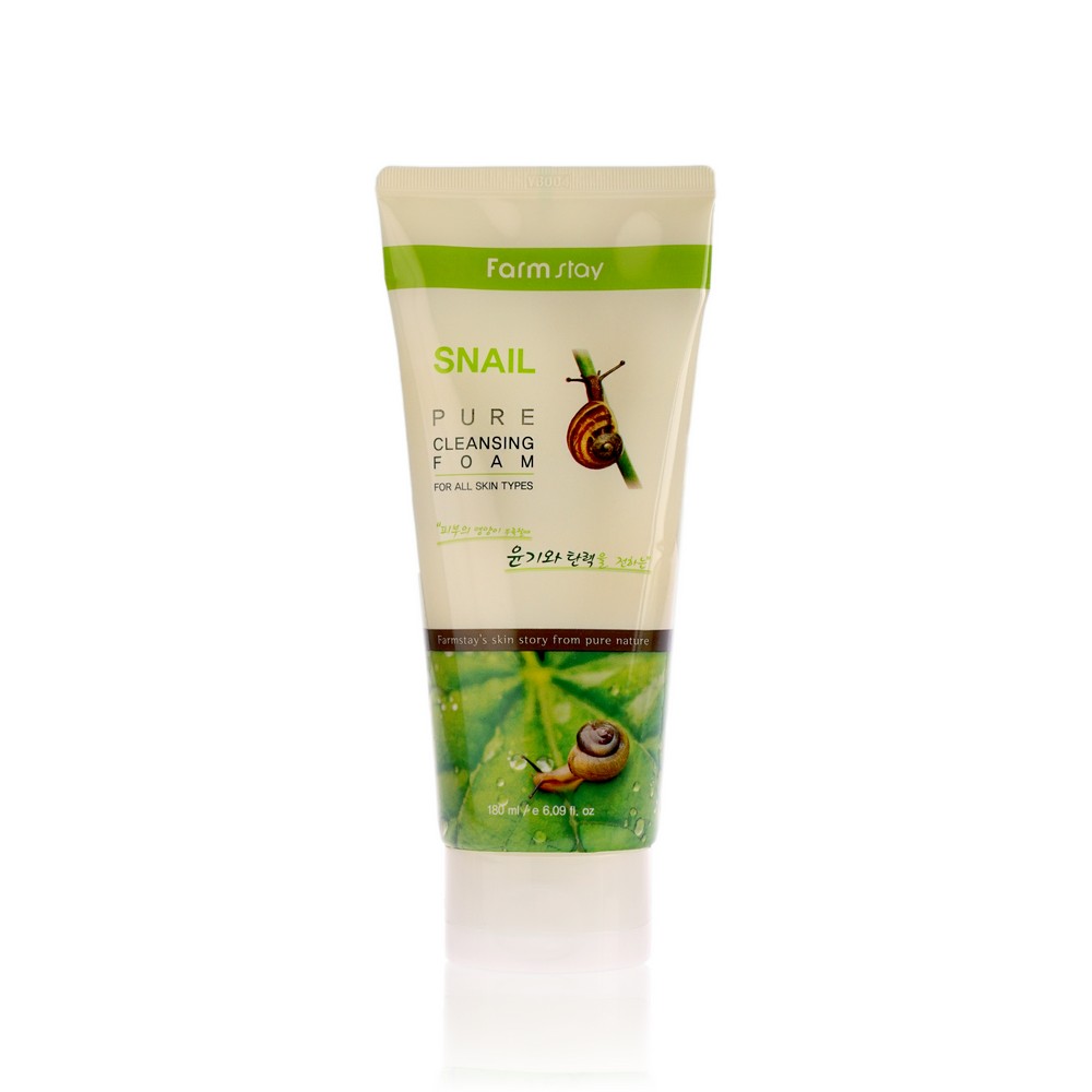 Пенка FarmStay для умывания " Snail Pure Cleansing Foam " очищающая , с экстрактом улитки 180мл. Фото 2.
