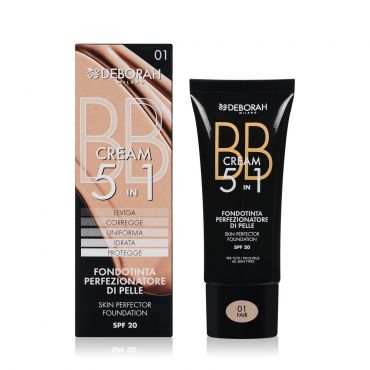 BB крем для лица DEBORAH Milano 5 in 1 Skin Perfector Foundation 01 SPF 20 30мл.