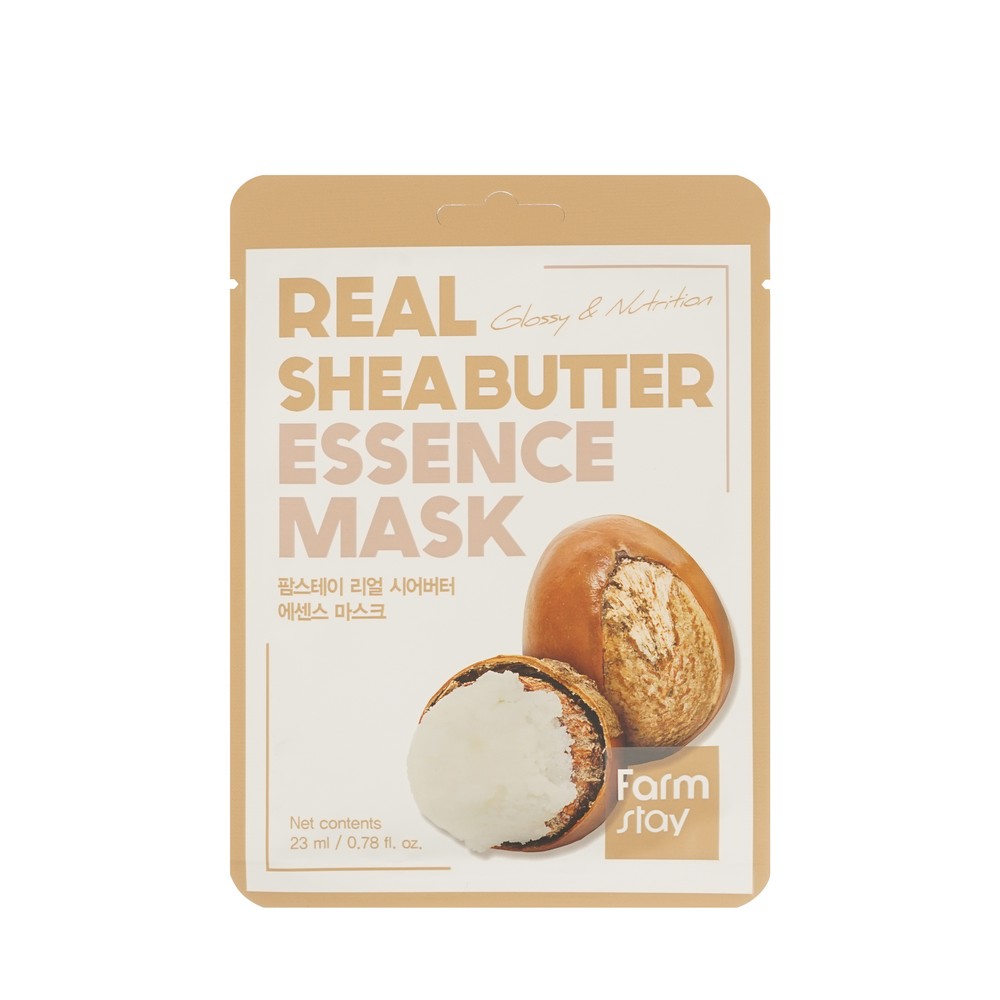 Тканевая маска для лица с маслом Ши FarmStay Rreal Sheabutter 23мл. Фото 1.