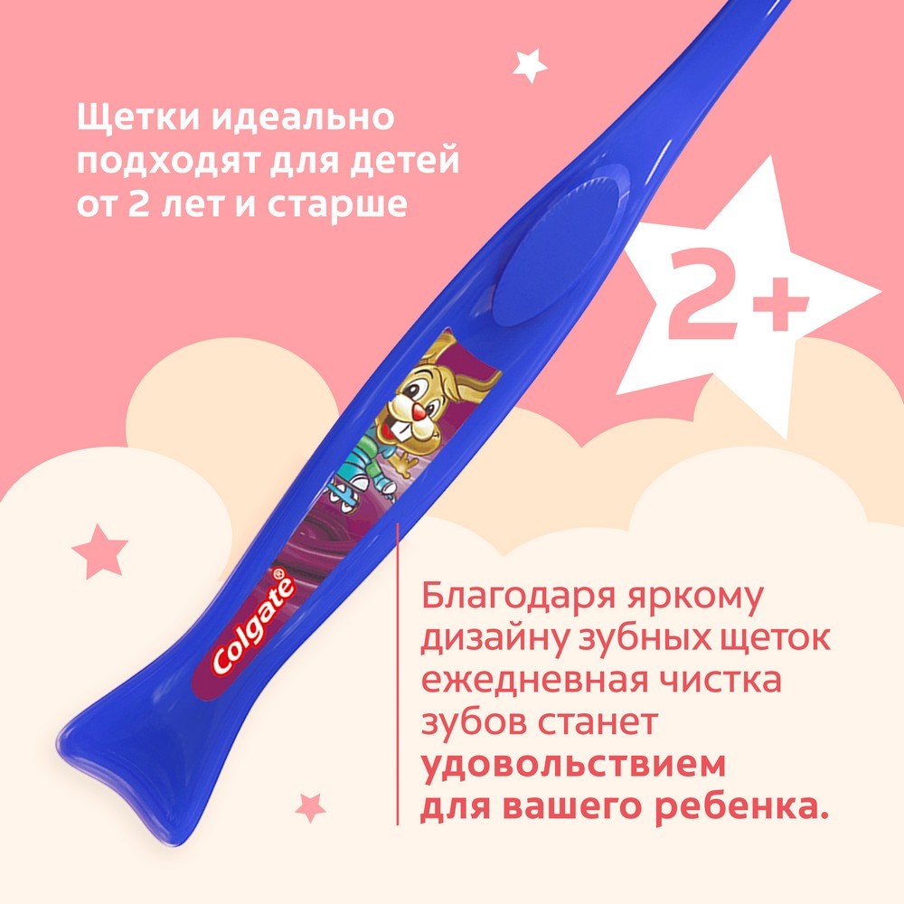 Детская зубная щетка Colgate Доктор заяц супер мягкая 2+. Фото 7.