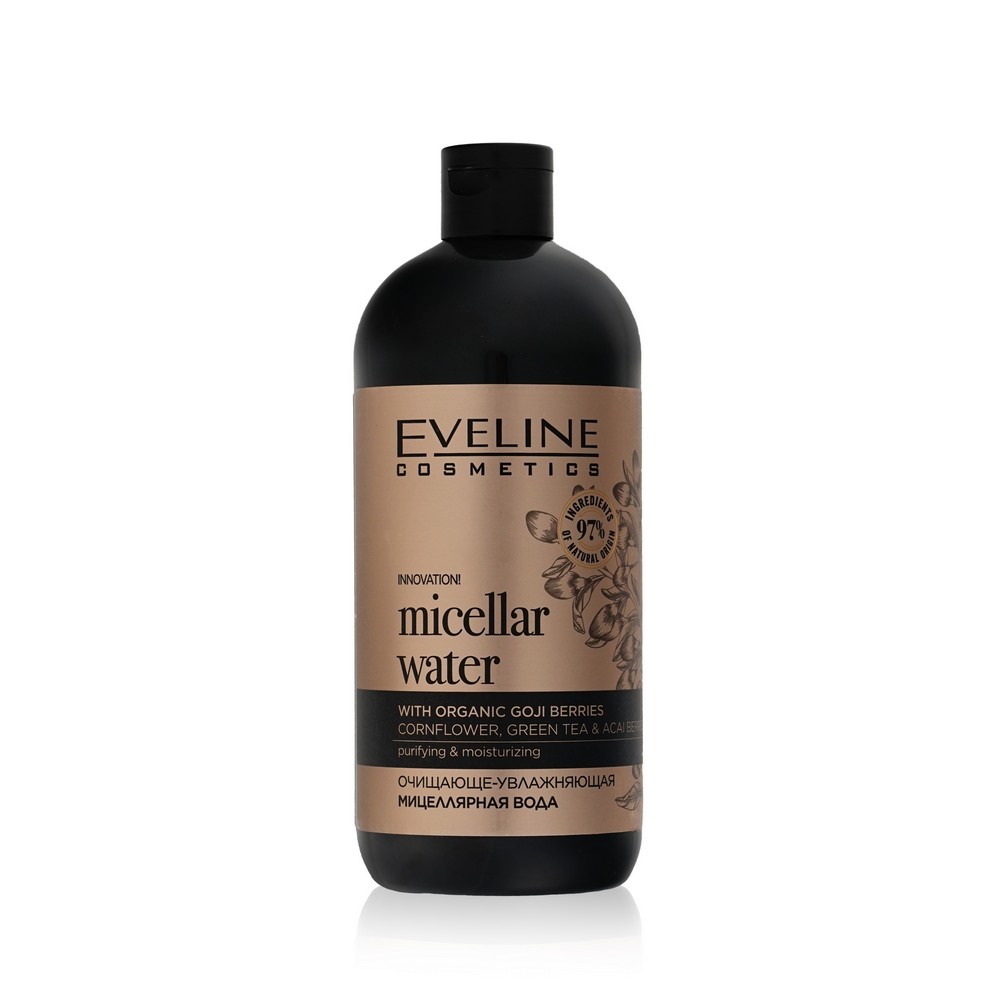 Очищающе - увлажняющая мицеллярная вода для лица Eveline Organic Gold 500мл. Фото 1.