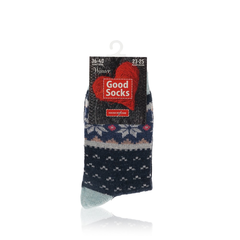 Женские носки Good Socks AW 19/21, WAT81266-66 " Снежинки " с имитацией шерсти. Фото 1.