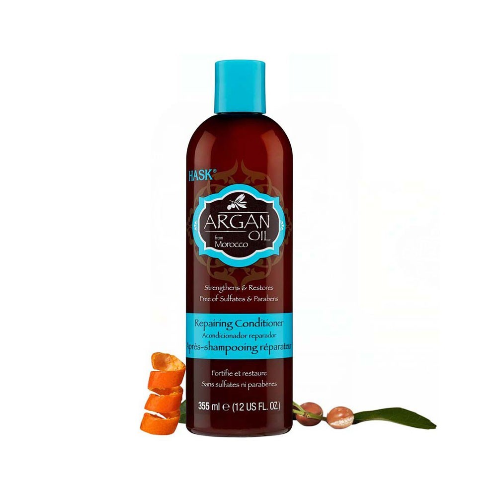 Восстанавливающий кондиционер для волос Hask ARGAN OIL с аргановым маслом 355мл. Фото 2.