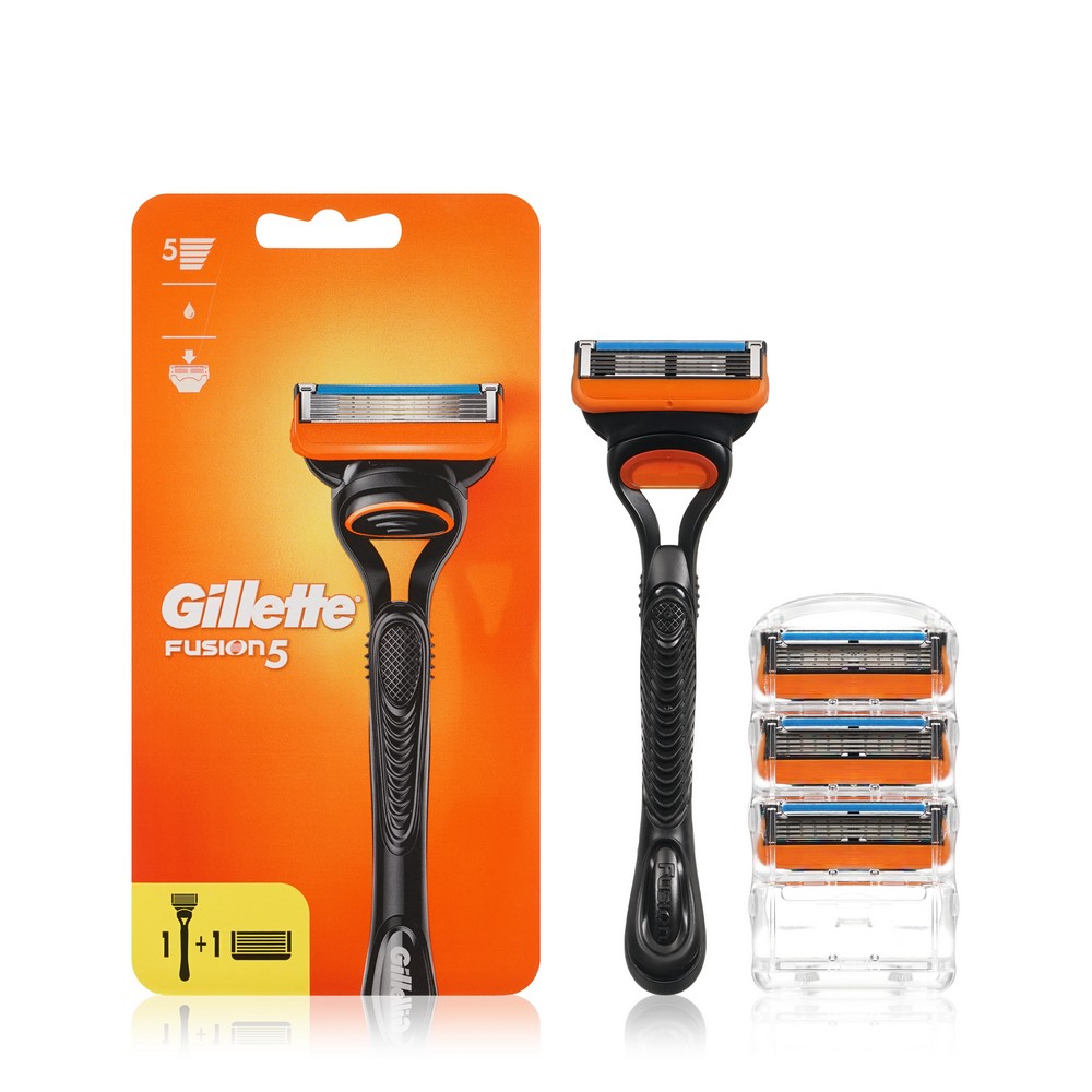 Мужской станок Gillette Fusion для бритья + сменные кассеты 2шт – купить в  интернет-магазине Улыбка радуги