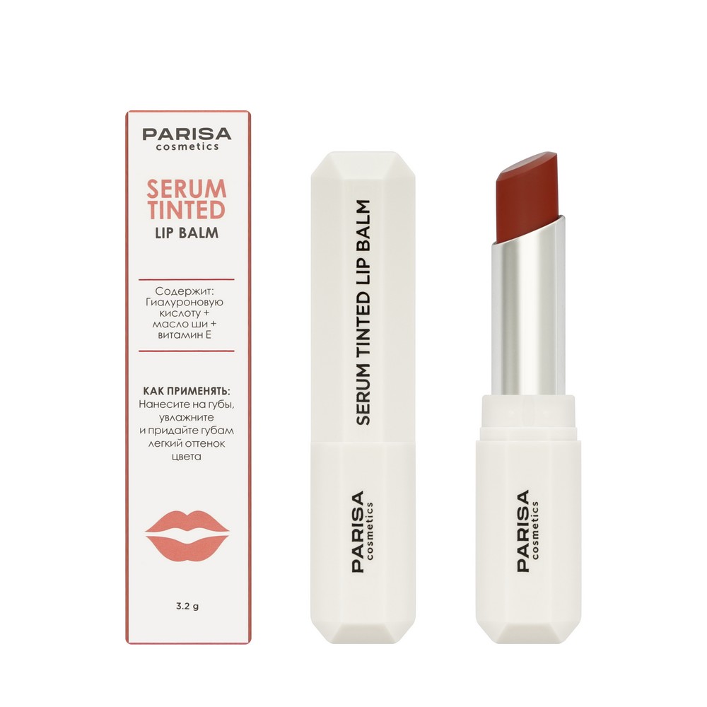 Оттеночный бальзам для губ Parisa Cosmetics Serum Tinted Lip Balm 04 3,2г. Фото 1.