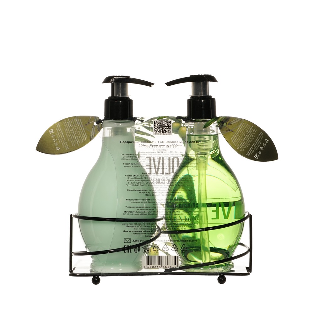 Женский подарочный набор Pure Nature Olive ( жидкое мыло для рук 300мл + крем для рук 300мл ) в ассортименте. Фото 4.