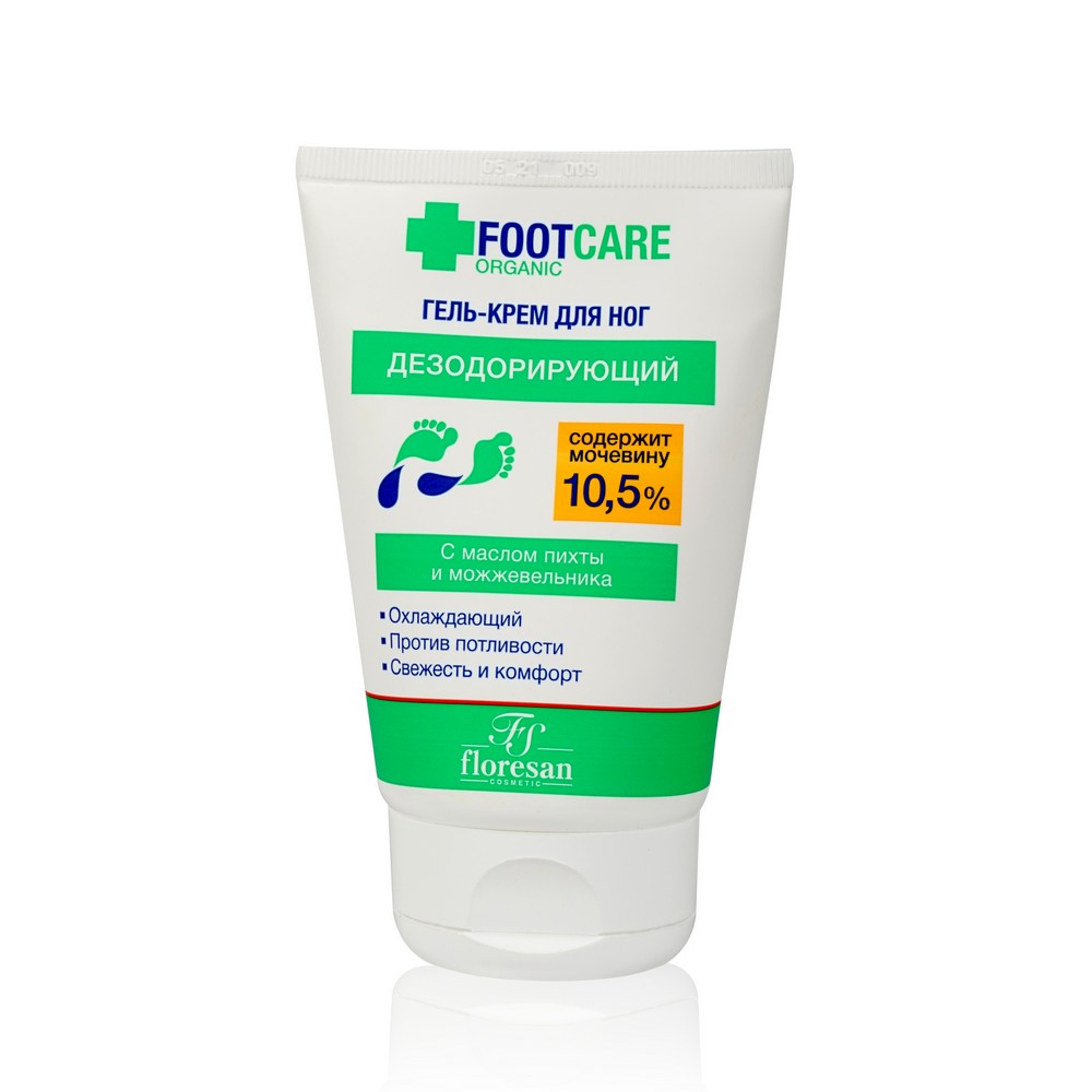 Гель - крем для ног Floresan Organic foot Care дезодорирующий с маслом пихты  и можжевельника 100мл – купить в интернет-магазине Улыбка радуги