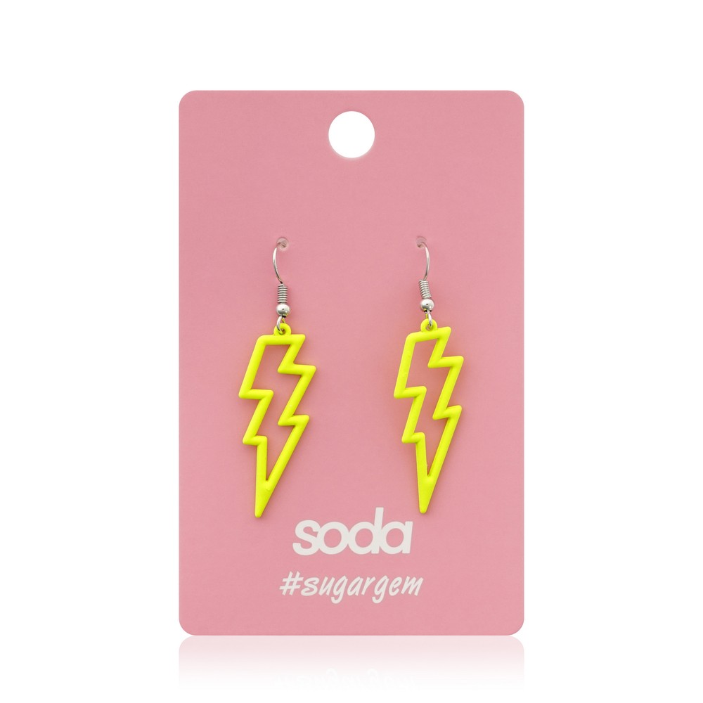 Серьги Soda " Lightning yellow ". Фото 1.