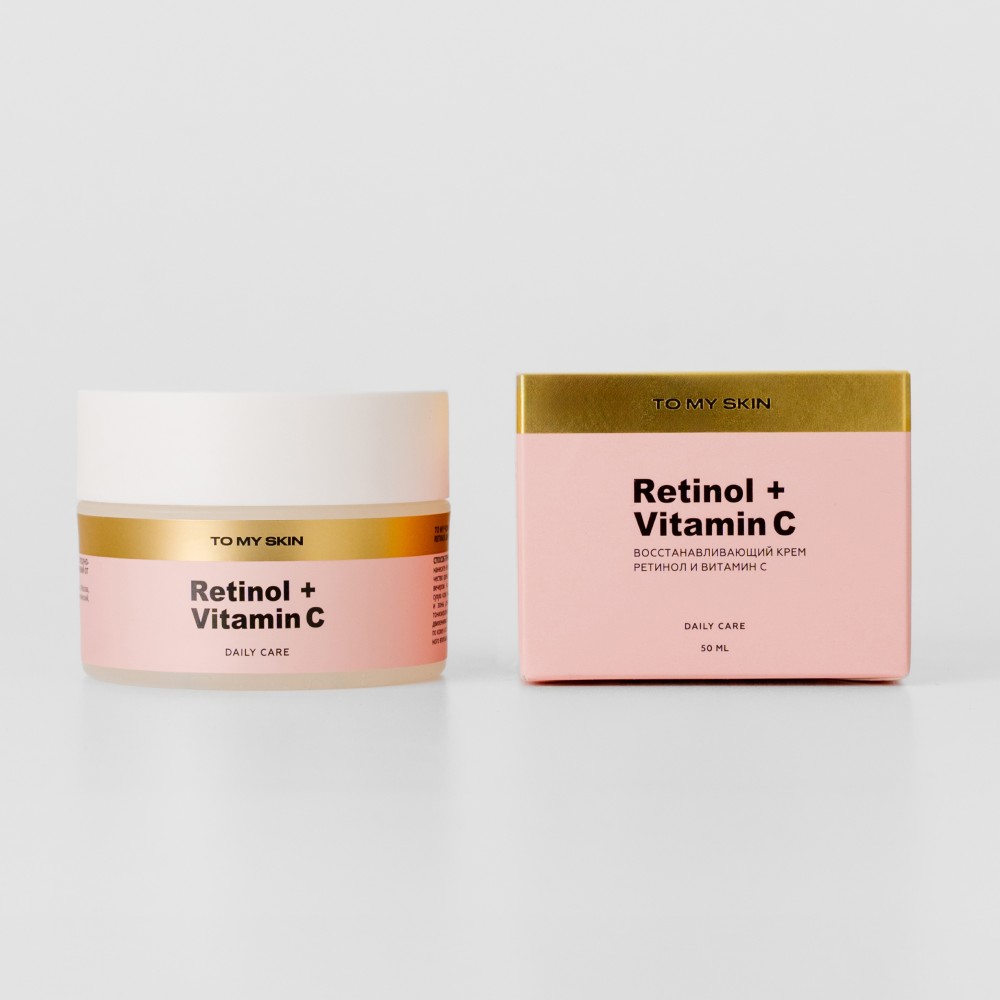 Восстанавливающий крем для лица To My Skin Retinol + Vitamin C 50мл. Фото 5.