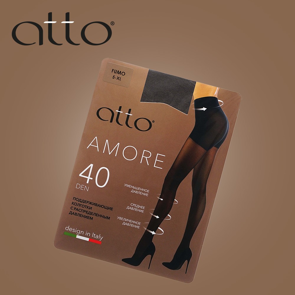 Женские поддерживающие колготки Atto Amore 40den fumo 5 размер. Фото 9.