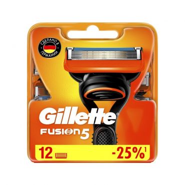 Кассеты для станка Gillette Fusion сменные 12шт.