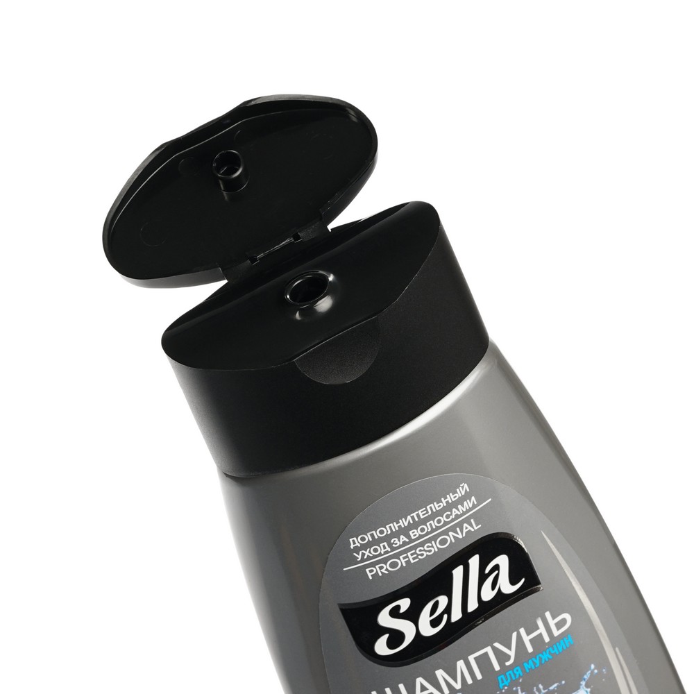 Мужской шампунь для волос против перхоти Sella Professional " укрепляющий " 300мл. Фото 3.