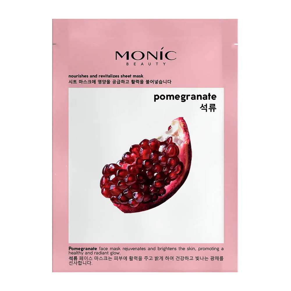 Тканевая маска для лица Monic Beauty Pomegranate 24мл. Фото 1.