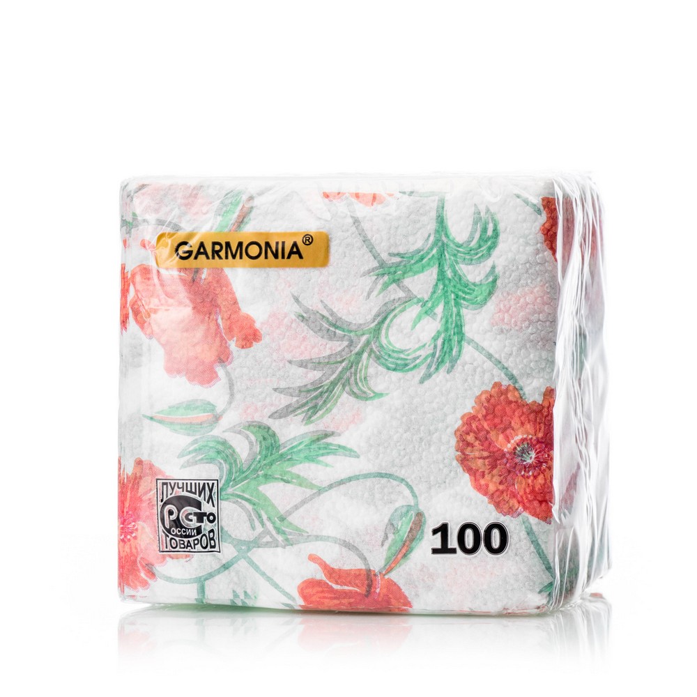 Бумажные салфетки Garmonia Гармония цвета 24*24см 100шт. Фото 1.
