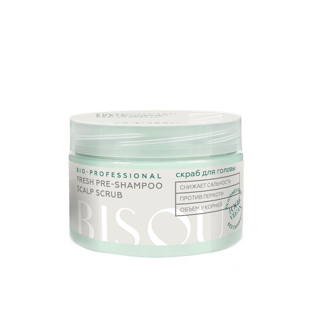 Скраб для кожи головы Bisou Bio-professional " Fresh pre-shampoo scalp scrub " 250мл. Фото 1.