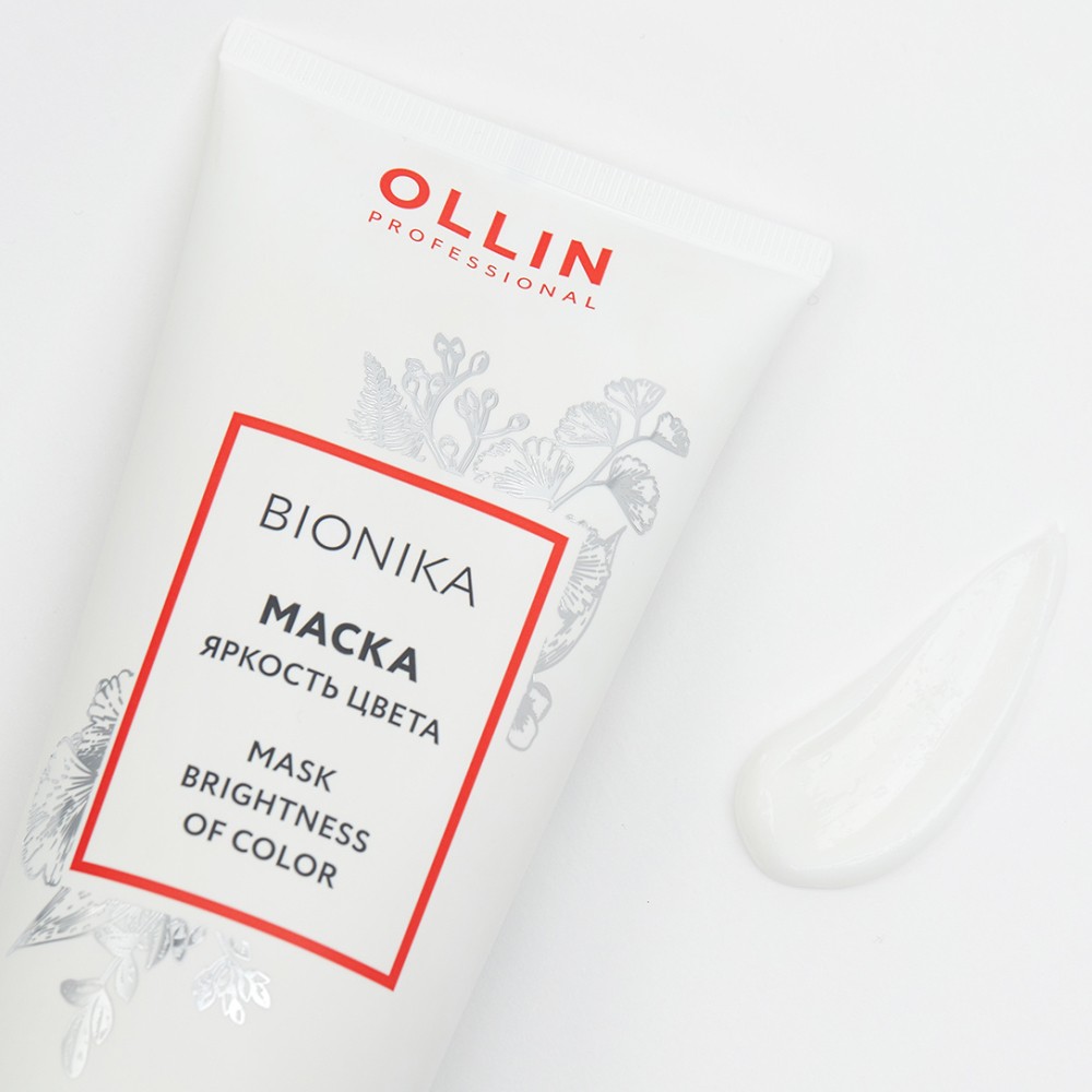 Маска для окрашенных волос Ollin Professional Bionika " Яркость цвета " 200мл. Фото 6.