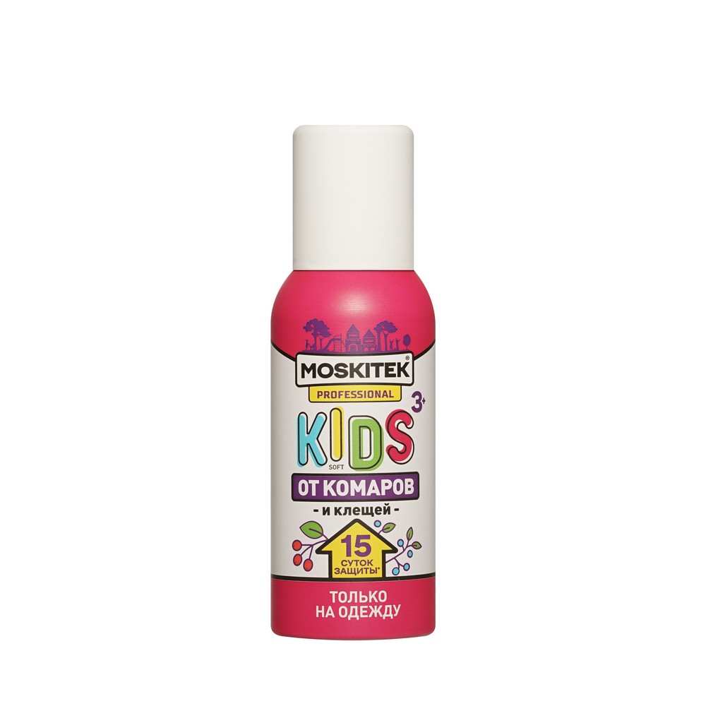 Аэрозоль от комаров и клещей Moskitek Kids 3+ 100мл. Фото 1.