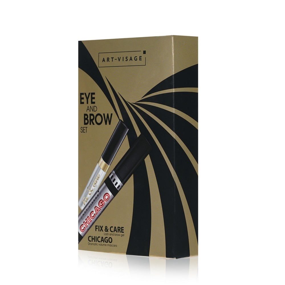 Женский подарочный набор Art-Visage ( гель для бровей Fix&Care 5мл + тушь для ресниц Chicago Черная 15мл ). Фото 2.