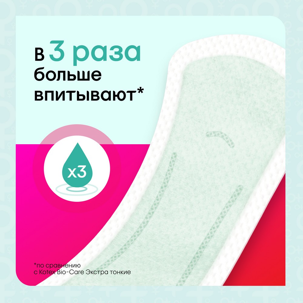 Ежедневные прокладки Kotex Bio-Care экстра защита 18шт. Фото 9.