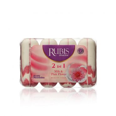 Мыло туалетное Rubis " Milk & Pink Flower " 4*90г.