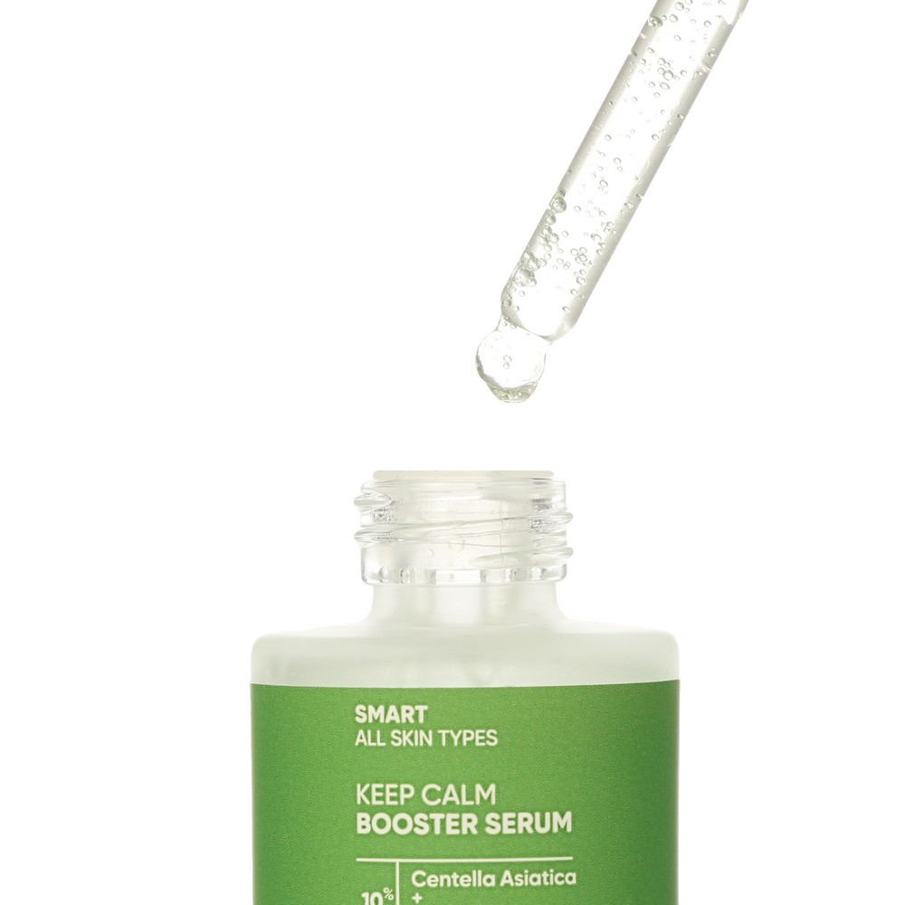 Успокаивающая сыворотка - концентрат для лица с центеллой азиатской ICON SKIN Smart Keep Calm Booster Serum 30мл. Фото 6.