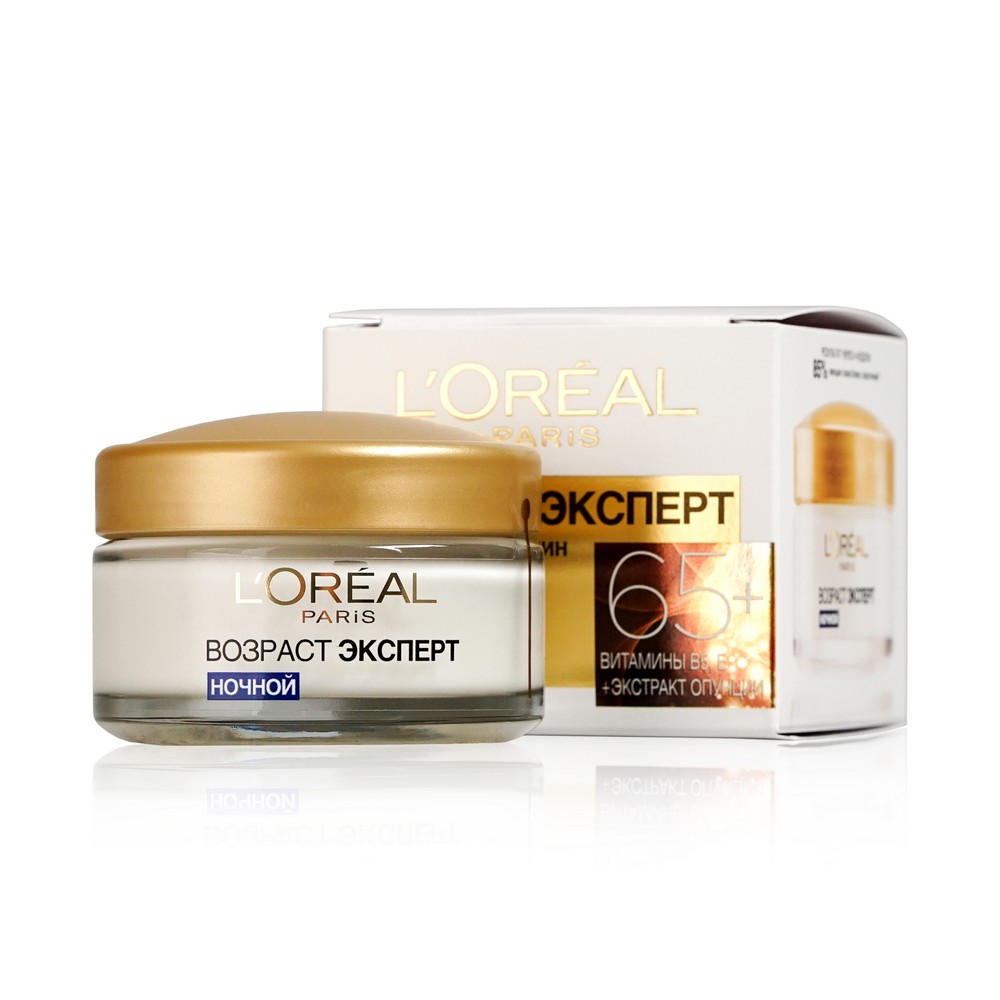 Ночной крем L'Oreal Paris Возраст Эксперт 65+ для всех типов кожи 50мл. Фото 1.