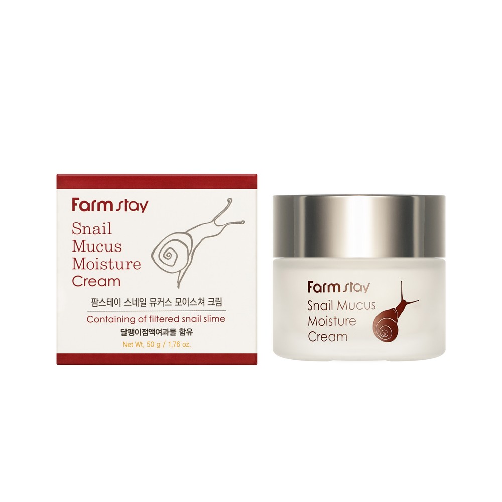 Увлажняющий крем для лица с муцином улитки FarmStay Snail Mucus 50г. Фото 1.