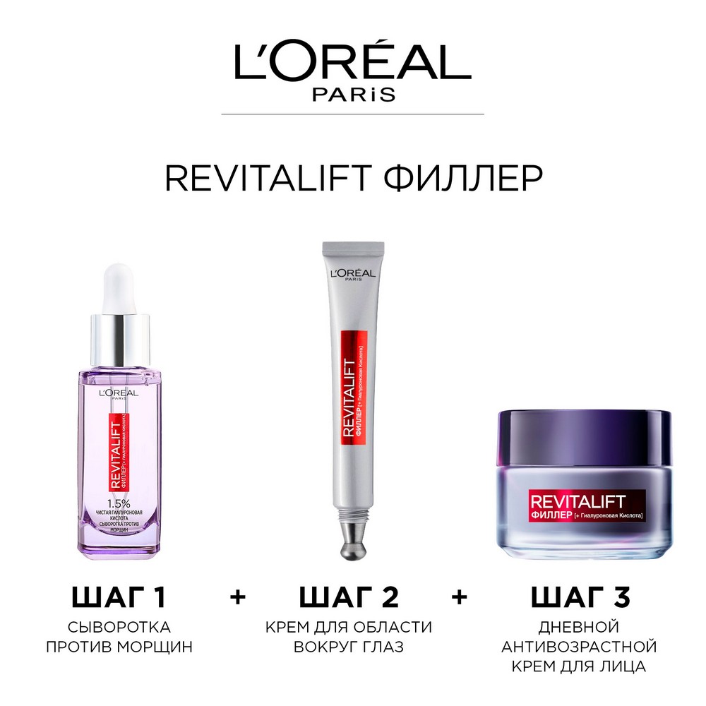 Сыворотка для лица и шеи L'Oreal Paris Revitalift филлер ( + гиалуроновая кислота ) 30мл. Фото 9.