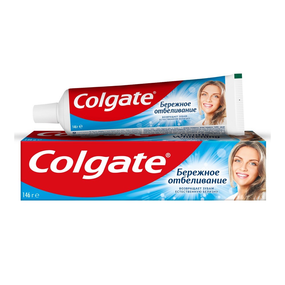 Зубная паста Colgate " Бережное Отбеливание " с фтором и кальцием 100мл. Фото 1.