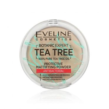 Пудра для лица Eveline Tea tree антибактериальная матирующая 003 Light beige 9г.