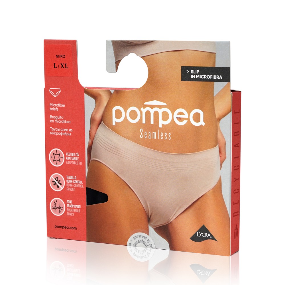 Женские трусы Pompea Seamless Slip , Nero , L/XL. Фото 1.