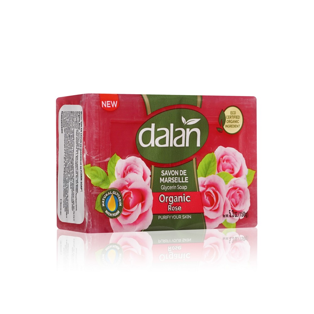 Мыло туалетное Dalan Savon de Marseille " Organic Rose " 150г. Фото 3.