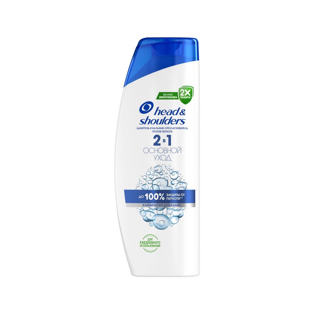 Шампунь и бальзам-ополаскиватель против перхоти Head and Shoulders Основной уход 2 в 1 360мл. Фото 1.