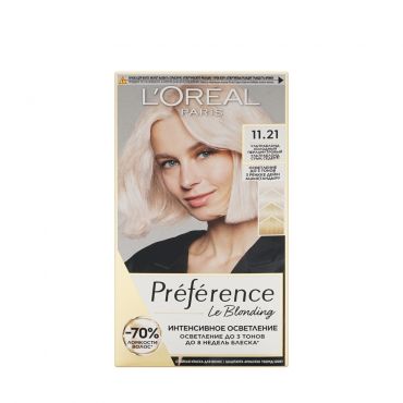 Стойкая краска L'Oreal Paris Preference для волос 11.21 Ультраблонд холодный перламутровый.