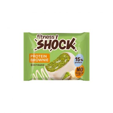 Изделие кондитерское глазированное Брауни белый шоколад и фисташка Fitness SHOK Protein Brownie 50г.