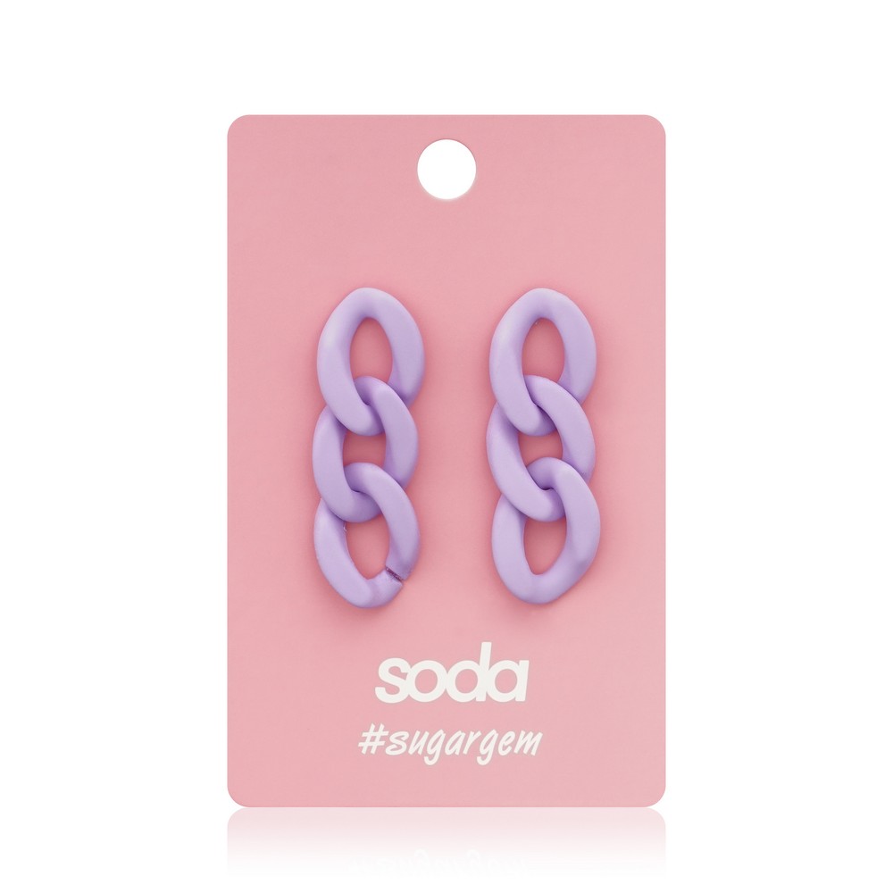 Серьги Soda " Purple chain ". Фото 1.