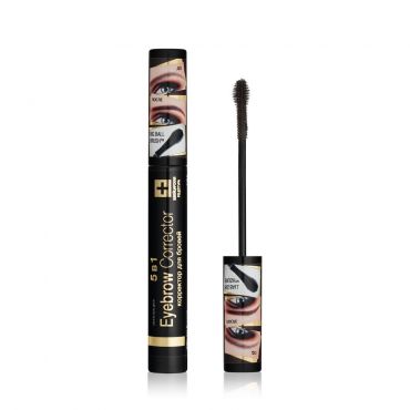 Гель для бровей Eveline Eyebrow Corrector 5 в 1 темно-коричневый 9мл.