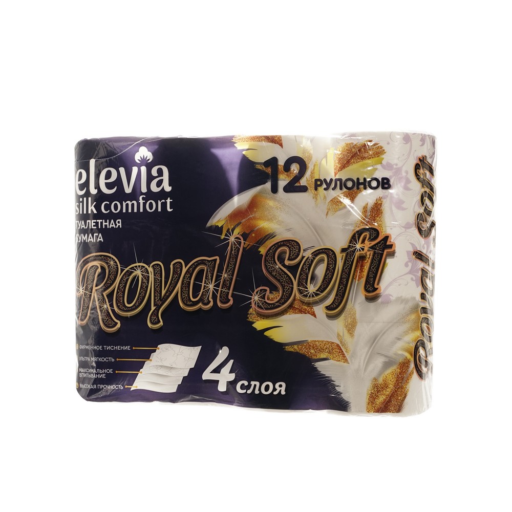 Туалетная бумага Elevia Royal soft 4х-слойная 12шт. Фото 2.