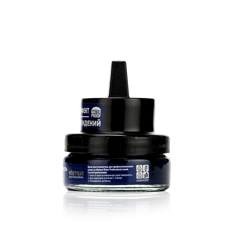 Крем - Восстановитель для профессионального ухода за обувью Vister Professional " Blue cream " , Синий , 50мл. Фото 2.