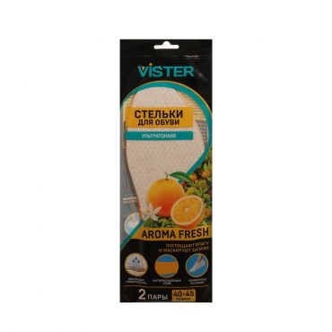 Ультратонкие парфюмированные стельки для обуви Vister Aroma Fresh , р.40-45 , 2 пары.