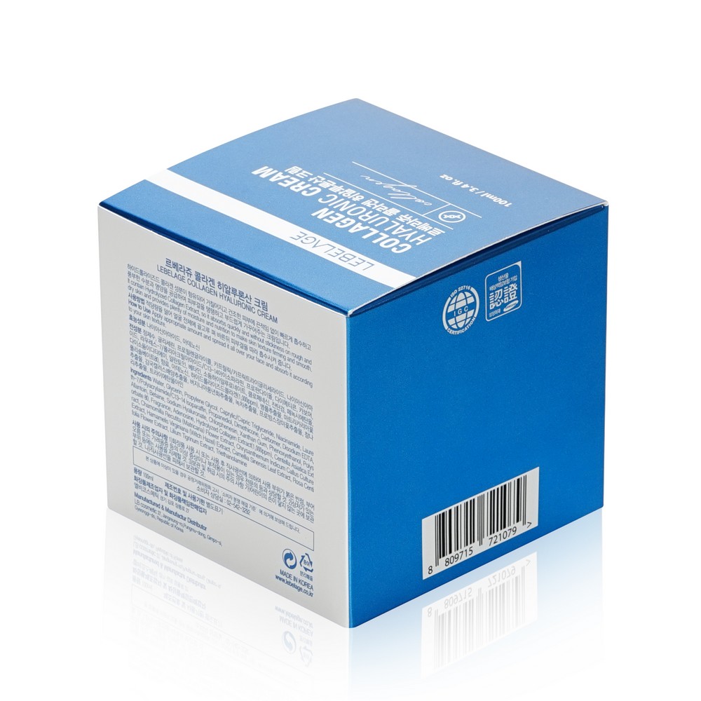 Увлажняющий крем для лица Lebelage " Collagen Hyaluronic Cream " с коллагеном 100мл. Фото 4.